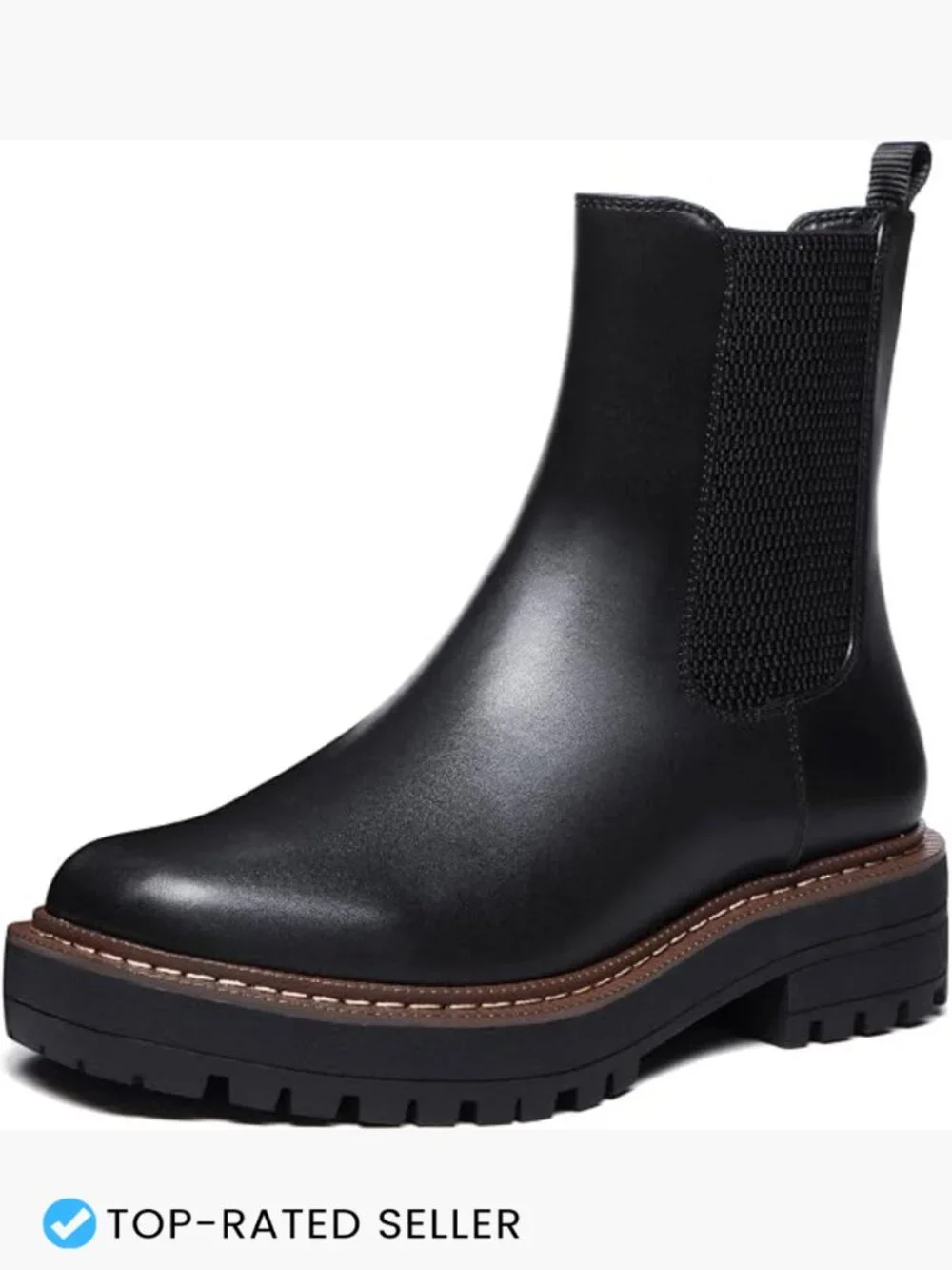 Chunky Heel Chelsea Ankle Boots Slip On Lug Sole Platform Booties
